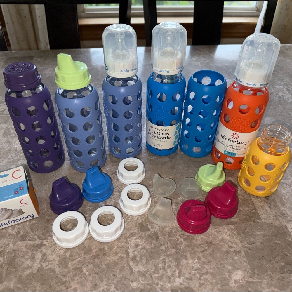 Lifefactory Baby Bottles with Silicone Sleeves - Colorful Set